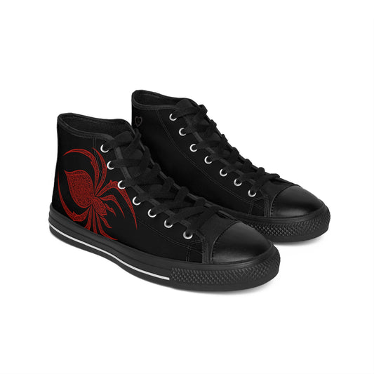 Stylish Spider Sneakers for Men, Trendy High Tops, Urban Fashion Footwear, Unique Gift, Skate Style Shoes